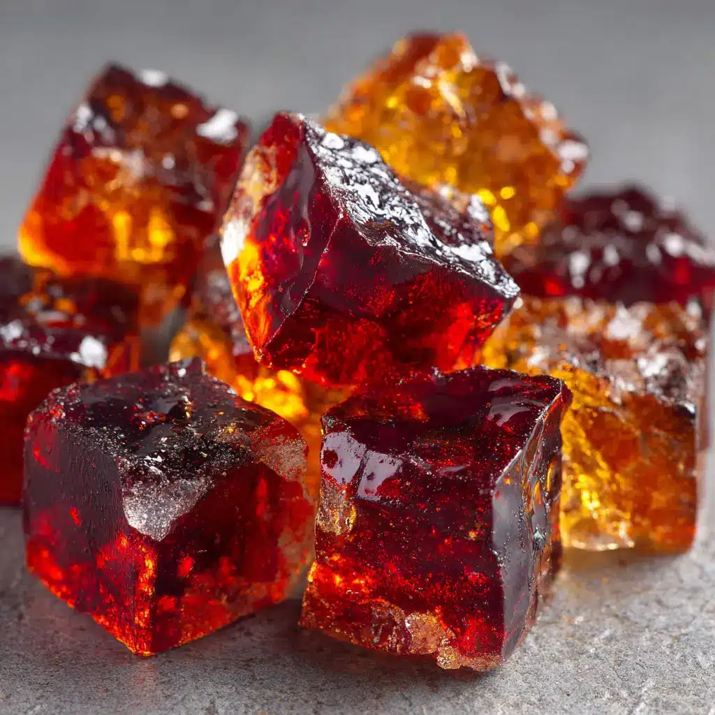 A collection of colorful hard candies made with different flavorings, demonstrating customization options.