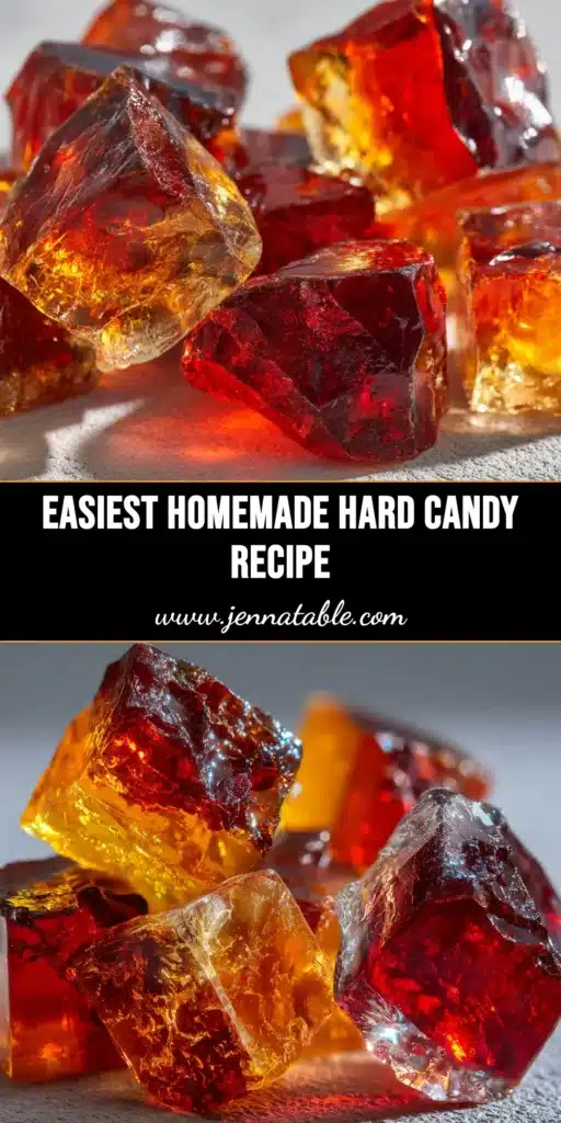 An assortment of colorful, glassy homemade hard candies based on an easy homemade hard candy recipe.