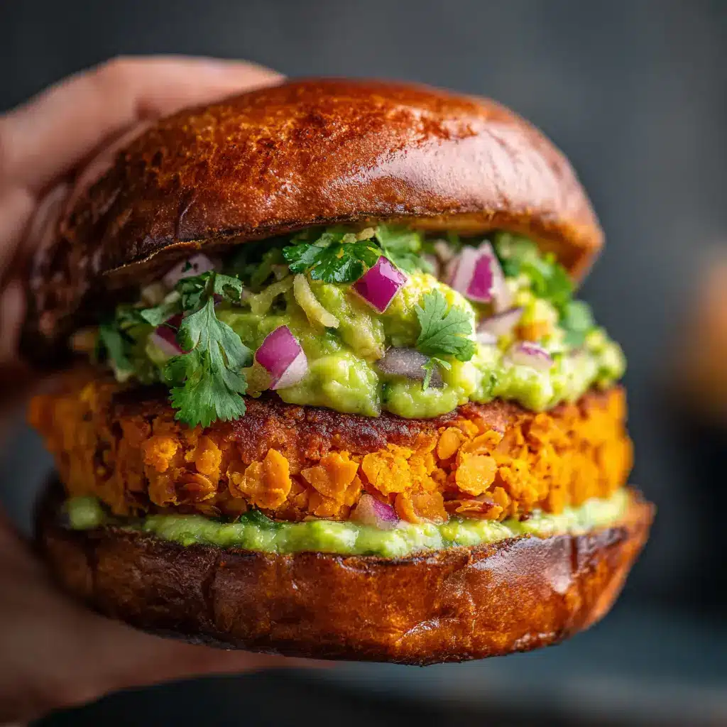 A stack of sweet potato lentil cakes served on a plate with a side of yogurt dip and a fresh green salad.