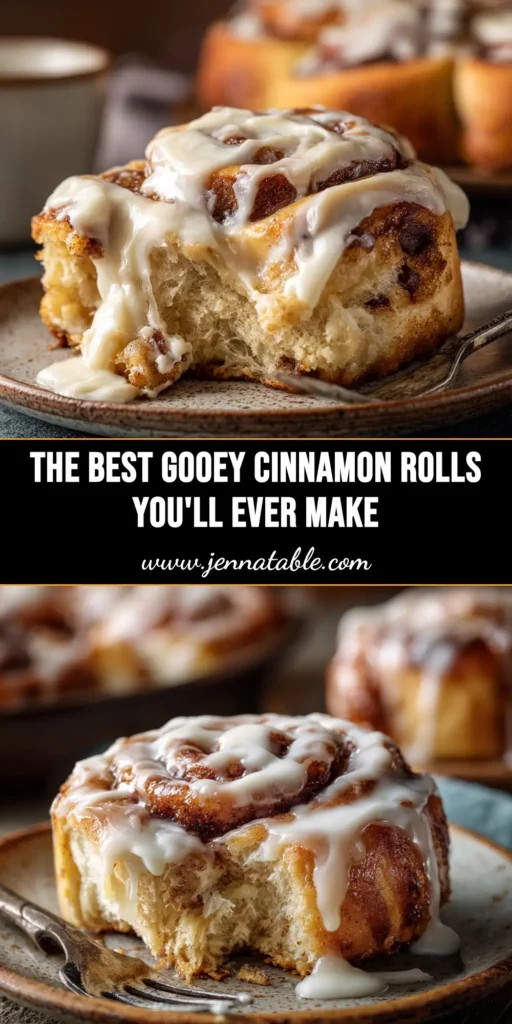 An overhead shot of freshly baked cinnamon rolls in a pan, generously topped with cream cheese frosting. This image showcases the best cinnamon rolls recipe.