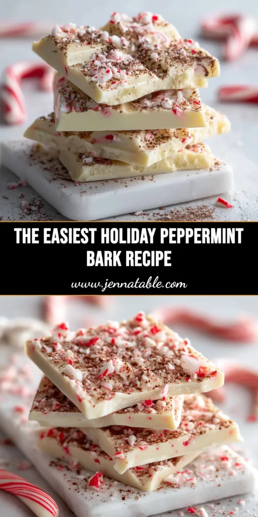 An easy and foolproof Peppermint Bark Recipe with layers of dark and white chocolate, topped with crushed candy canes. Perfect for holiday gifting!
