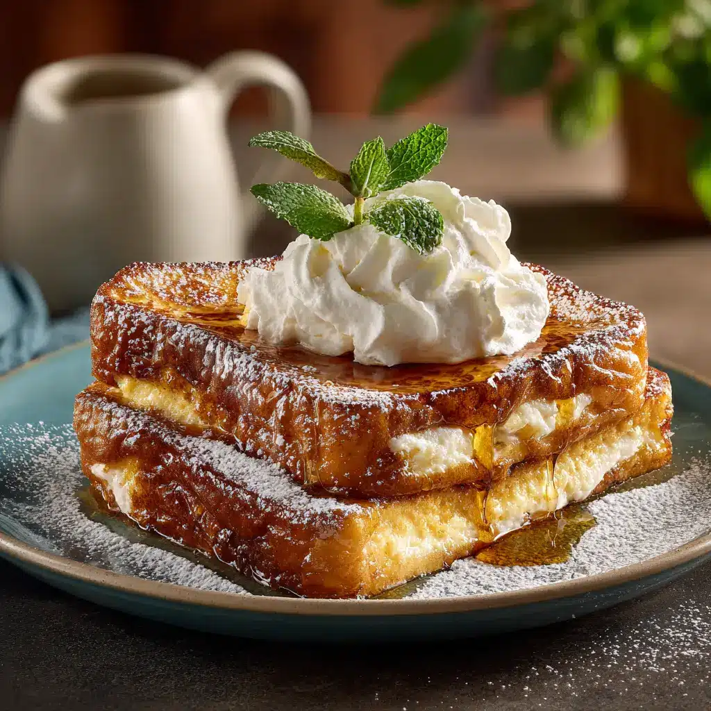 A shallow dish containing the spiced eggnog custard mixture for the festive french toast recipe, with a whisk resting in it.