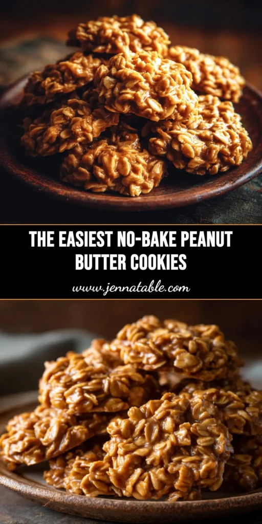 A stack of classic peanut butter no-bake cookies on parchment paper, showcasing their fudgy texture with oats, chocolate, and peanut butter.