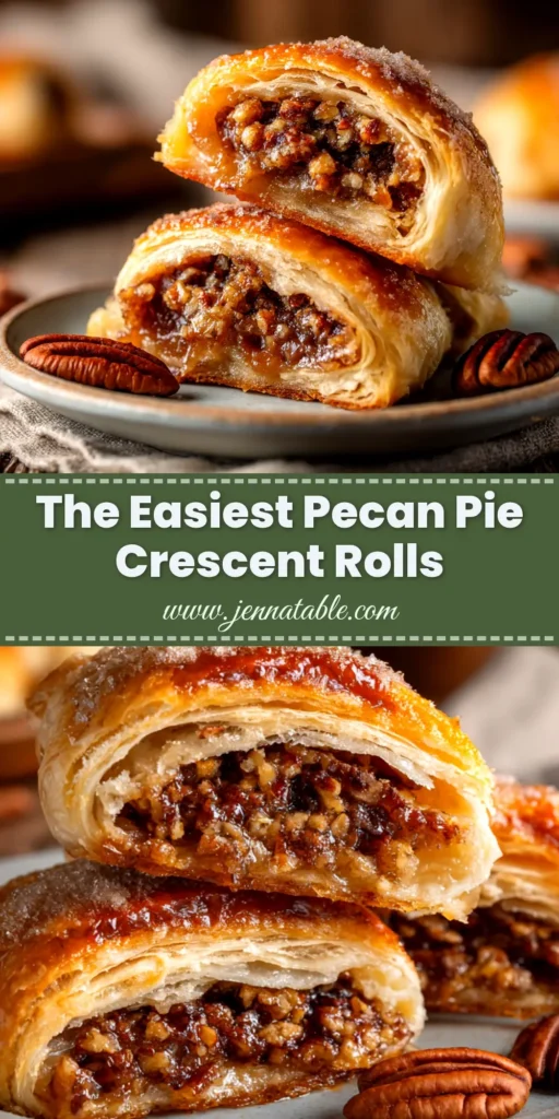 A batch of delicious Pecan Pie Crescent Rolls fresh from the oven, drizzled with a sweet white glaze and ready to be served. A perfect quick and easy holiday dessert recipe.