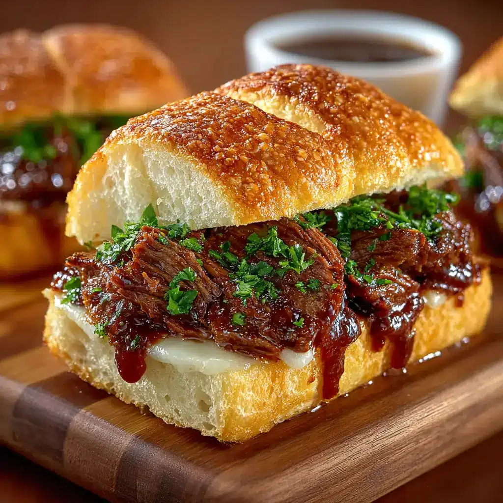 A beautiful platter of tender shredded beef, garnished with fresh parsley, highlighting its juicy texture.