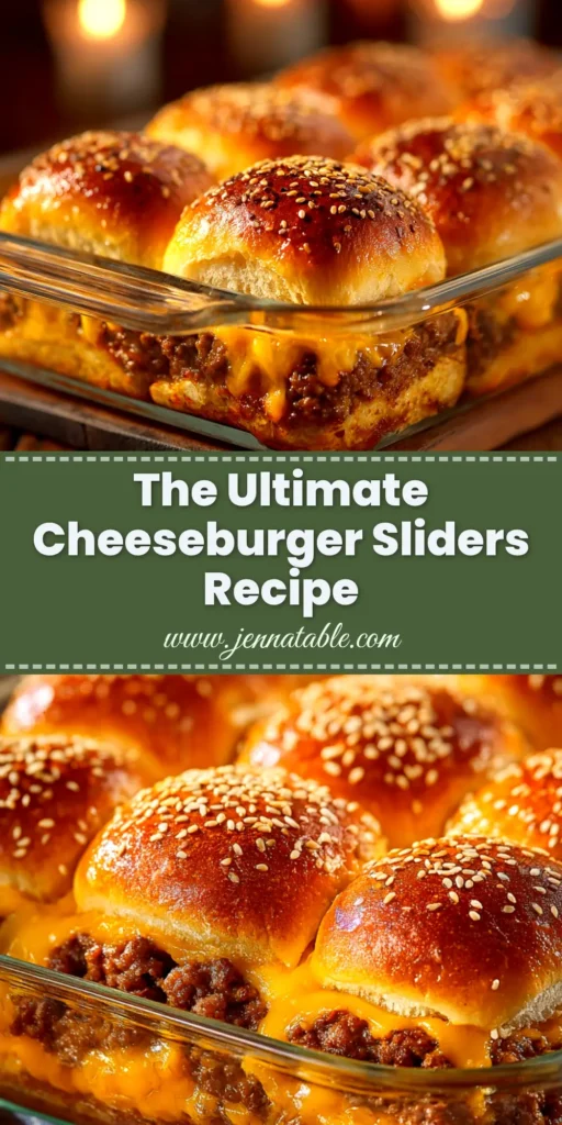 A pan of delicious, golden-brown Cheeseburger Sliders on Hawaiian rolls, fresh from the oven. This easy recipe is the perfect party food or game day appetizer that everyone will love!