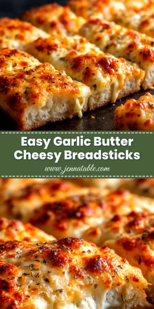 Cheesy Breadsticks Recipe: The Ultimate Guide to Perfect Melty Goodness 3 An overhead shot of freshly baked cheesy breadsticks on a baking sheet, showcasing a perfect cheese pull. This image represents the final result of our easy cheesy breadsticks recipe.