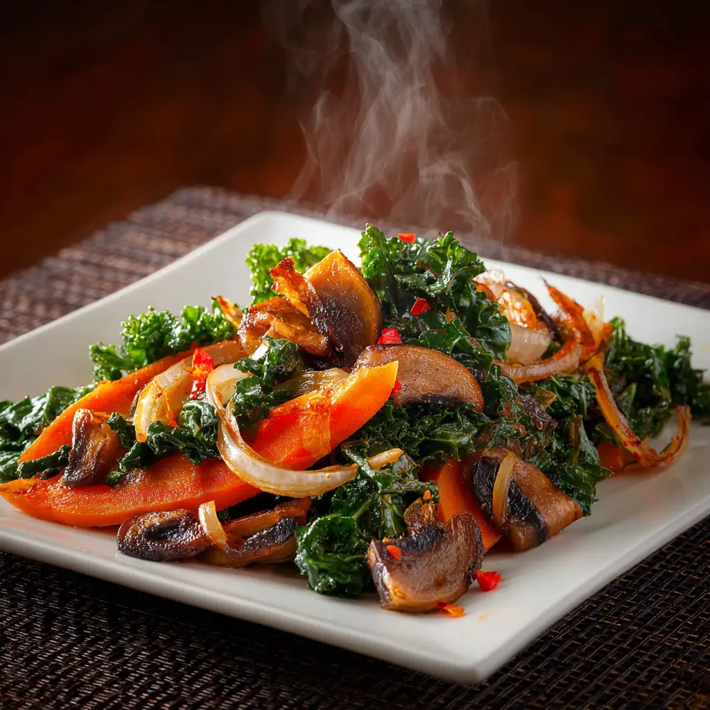 Healthy Sautéed Vegetables (The Only Recipe You'll Ever Need) 1 A close-up view of healthy sautéed vegetables being cooked in a skillet, showing their crisp texture and light seasoning.