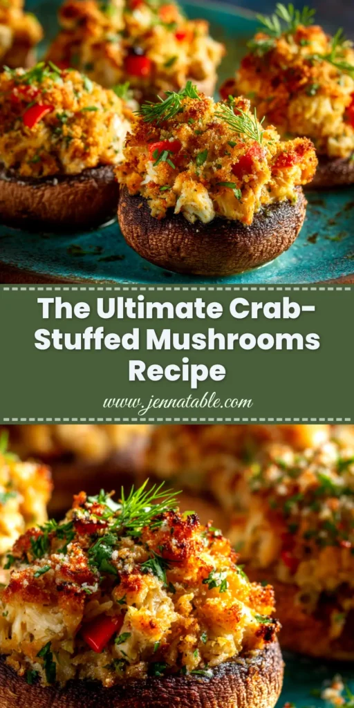 A delicious platter of the best crab-stuffed mushrooms, baked to golden brown perfection and garnished with fresh parsley. The perfect party appetizer recipe.