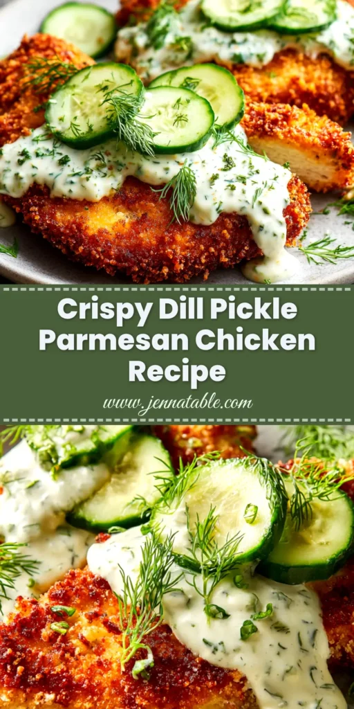 Crispy Dill Pickle Parmesan Chicken (The Ultimate 30-Minute Recipe!) 4 A plate of Crispy Dill Pickle Parmesan Chicken, golden brown and perfectly cooked, with a side of fresh salad. The ultimate weeknight dinner recipe.
