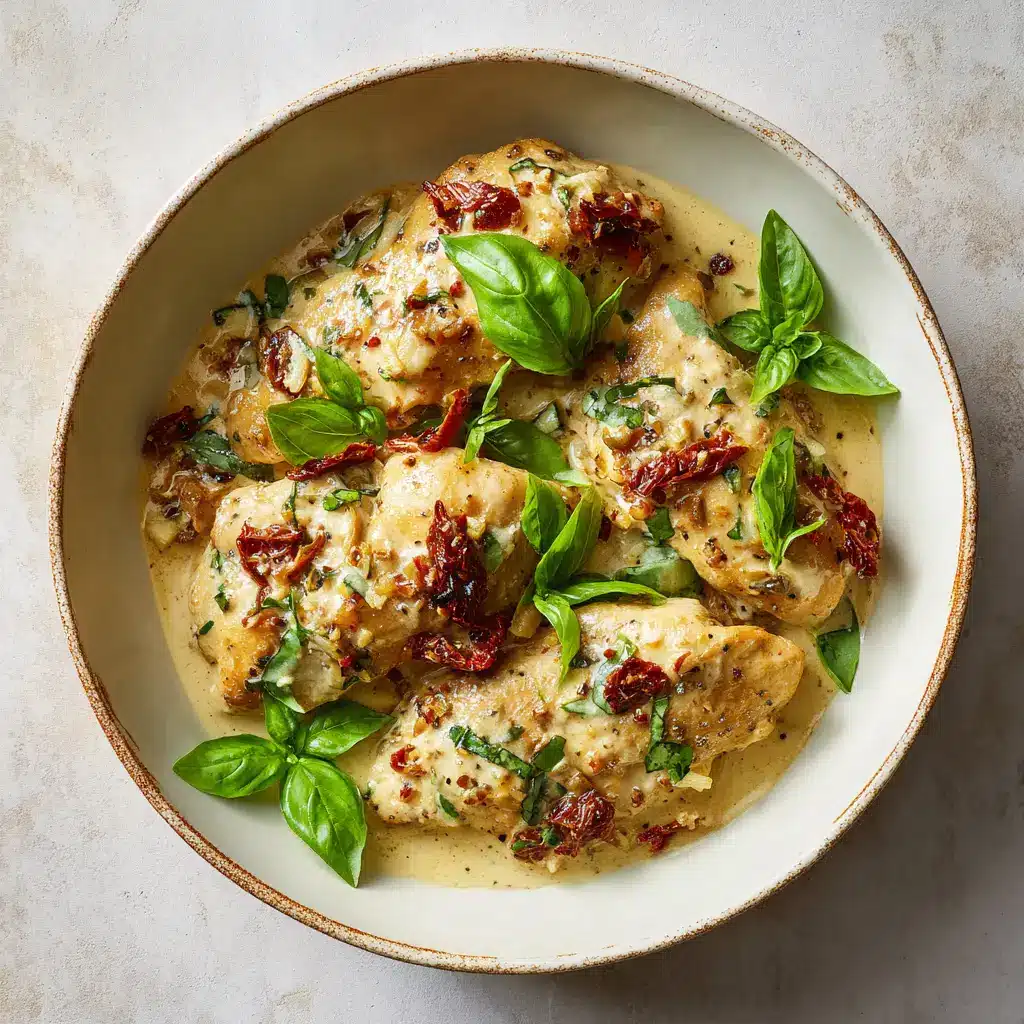 Crockpot Marry Me Chicken (The Easiest, Creamiest Recipe!) 1 A plated serving of Crockpot Marry Me Chicken over fettuccine pasta, garnished with parmesan and fresh basil.