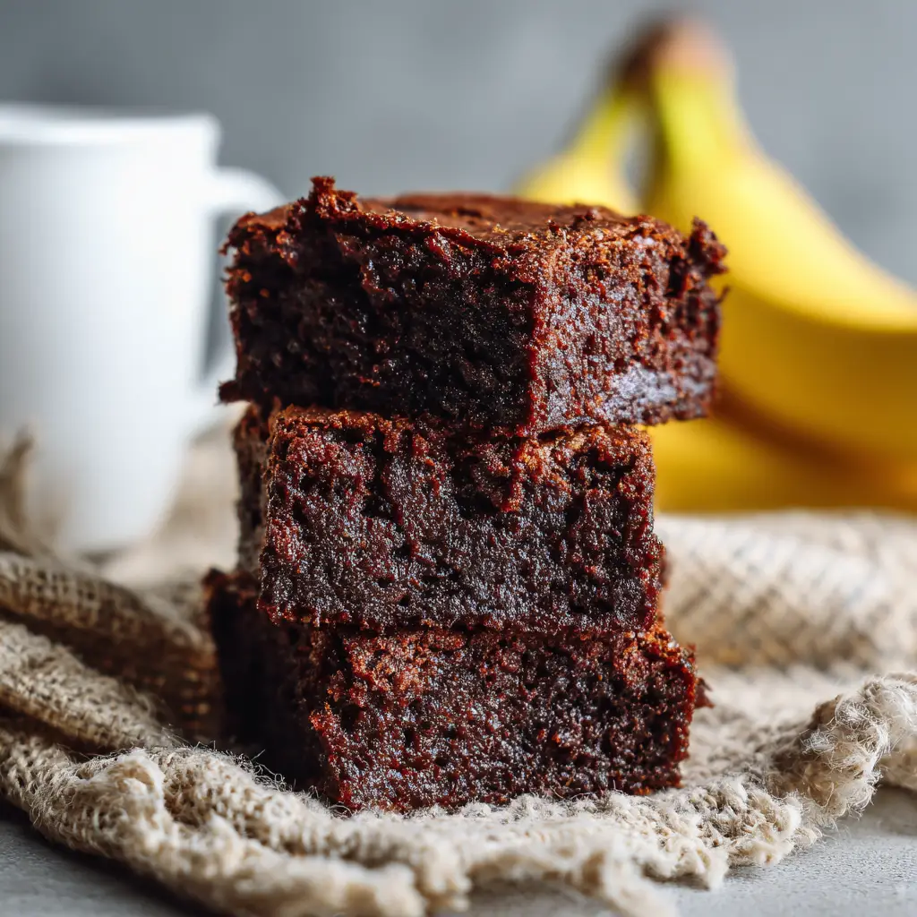 3 Ingredient Banana Brownies: The Easiest Fudgy Treat 1 An overhead view of sliced 3 ingredient banana brownies in a baking pan, ready to be served.