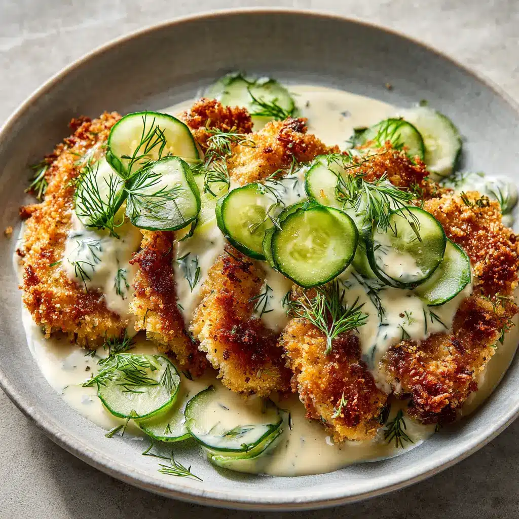 Crispy Dill Pickle Parmesan Chicken (The Ultimate 30-Minute Recipe!) 1 A serving of crispy pickle chicken on a plate next to a fresh green salad, illustrating a delicious and complete meal.
