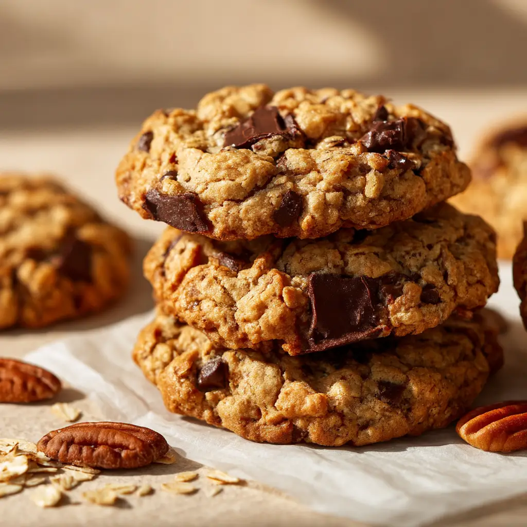 A batch of freshly baked gluten-free oatmeal cookies cooling on a wire rack, made with certified gluten-free oats.