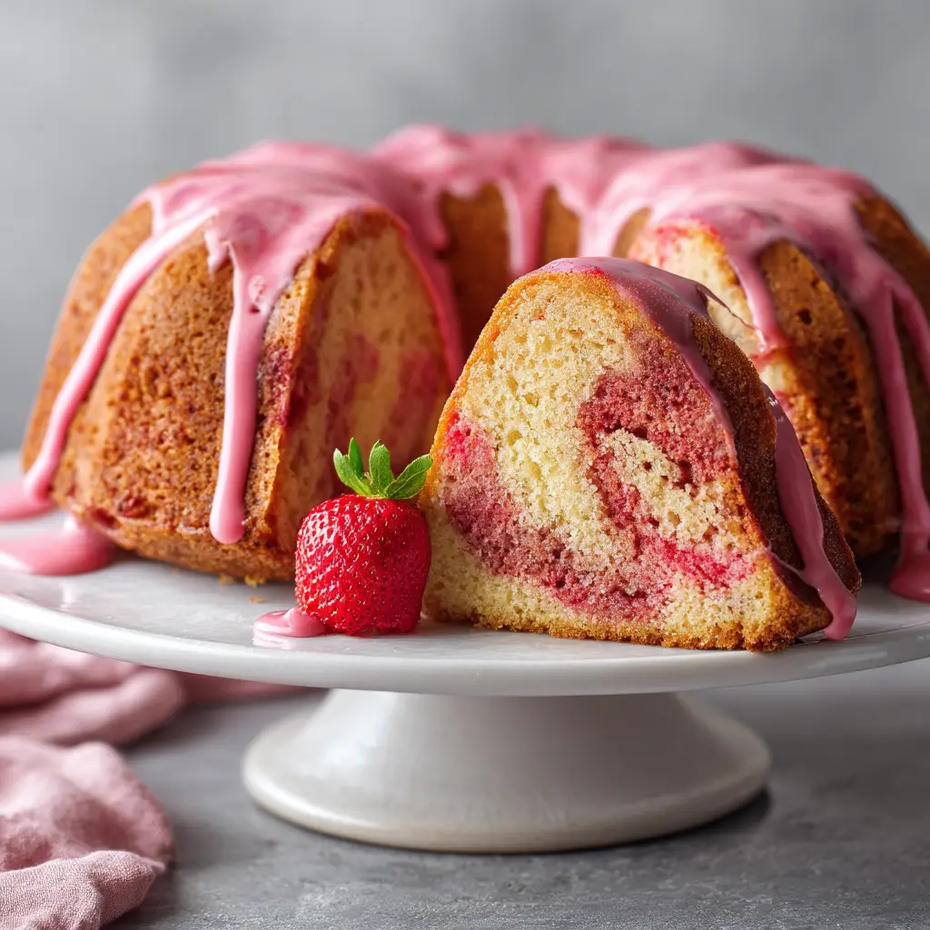 Strawberry Pound Cake: A Moist & Easy Recipe 2 A freshly baked strawberry pound cake loaf cooling on a wire rack. The golden-brown crust and visible chunks of strawberry hint at the delicious flavor inside.