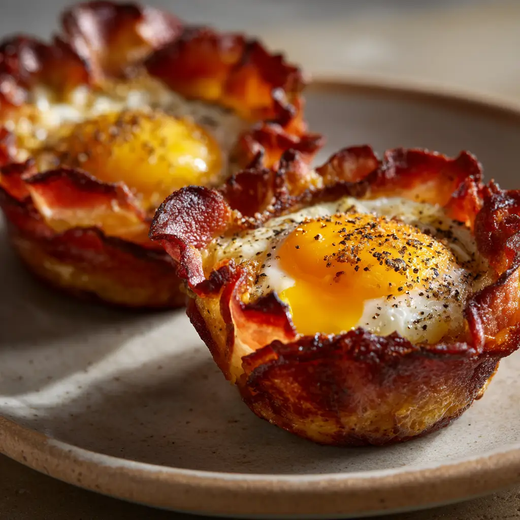 Ham and Egg Cups: The Perfect Quick & Easy Breakfast 1 A batch of ham and cheese egg cups freshly baked in a muffin tin, ready to be enjoyed for a quick and easy breakfast.