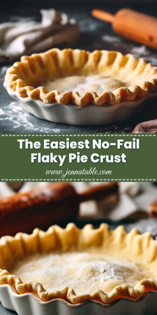 Homemade Pie Crust Recipe (That's Actually Easy!) 3 An overhead shot of a perfectly crimped, golden-brown baked homemade pie crust recipe, ready to be filled.