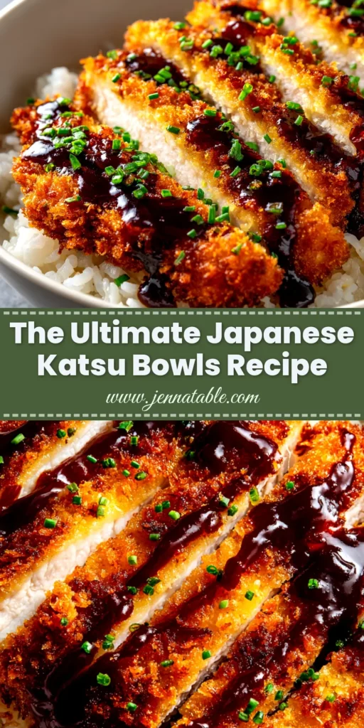 Japanese Katsu Bowls: The Ultimate Crispy Chicken Recipe 3 A delicious and crispy Japanese Katsu Bowl with perfectly fried chicken, shredded cabbage, and tangy tonkatsu sauce over a bed of rice.