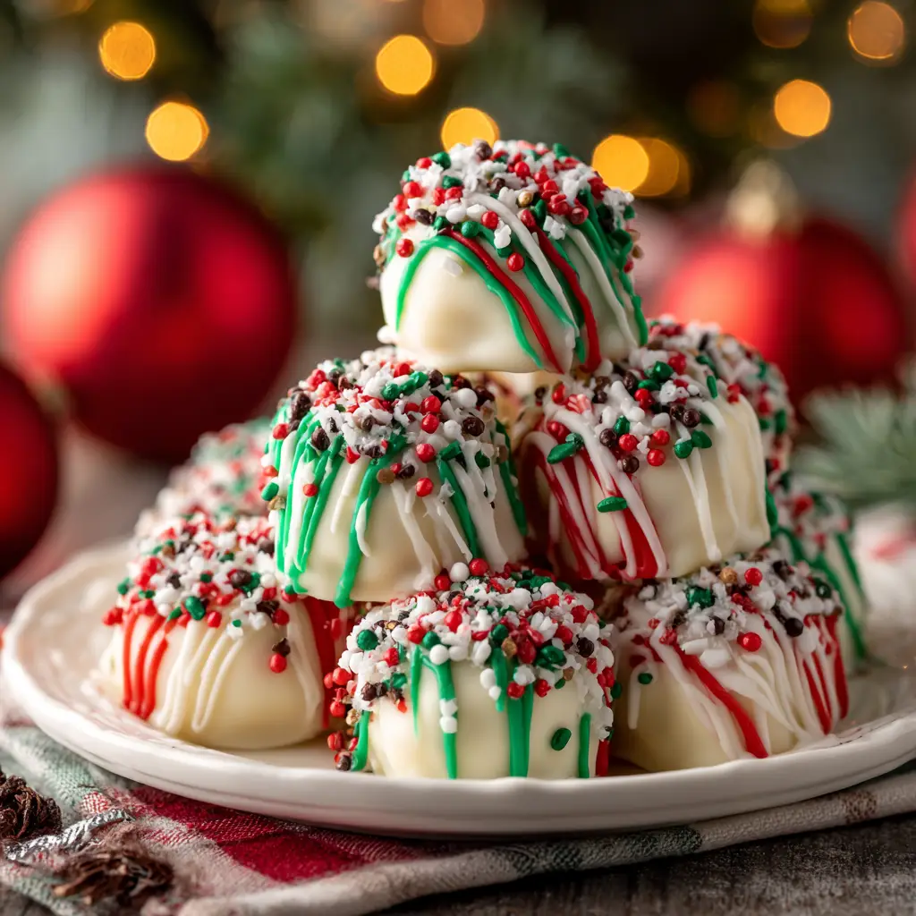 An overhead view of mini Christmas cheesecakes in a muffin tin, ready to be chilled. An in-process shot for this easy holiday dessert recipe.