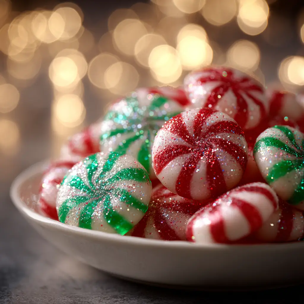 The simple process of creating no-bake peppermint balls before they are dipped in chocolate.