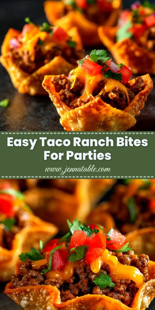 A platter of delicious, golden-brown Taco Ranch Bites, topped with fresh cilantro. These easy party appetizers are the perfect game day snack.