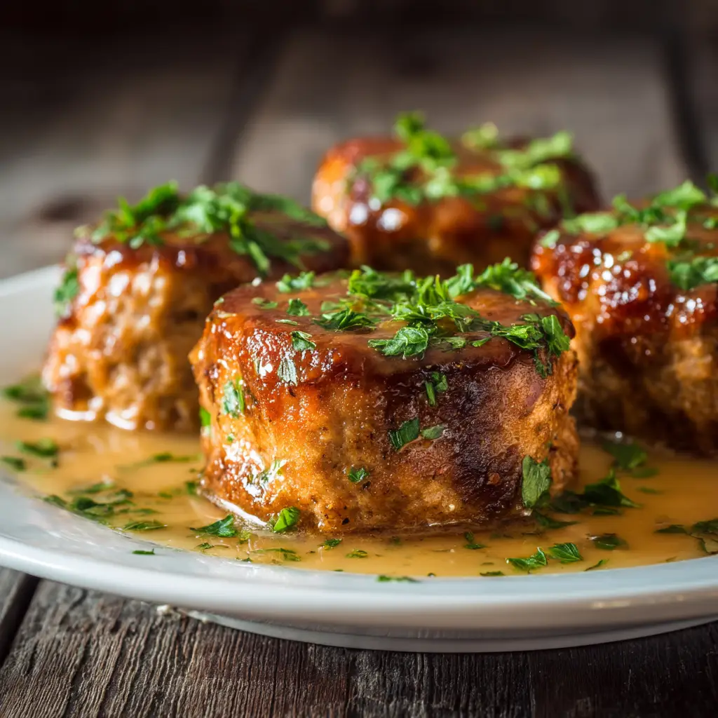 Garlic Parmesan Chicken Meatloaf: The Ultimate Comfort Meal 1 A full loaf of freshly baked garlic parmesan chicken meatloaf, with a single slice cut to show the moist and tender interior.