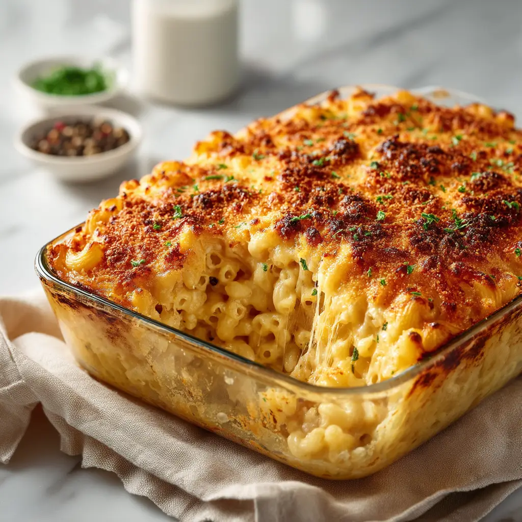John Legend's Baked Mac and Cheese: The Ultimate Guide 2 A close-up shot of the ingredients for homemade baked mac and cheese, including blocks of cheddar and gruyere cheese, pasta, and milk.