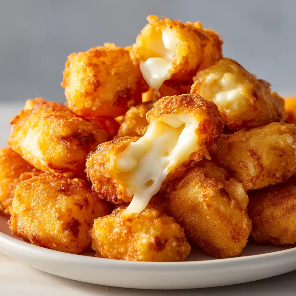 Crispy Cheese Curds Recipe (The Ultimate Guide) 2 A close-up shot of homemade fried cheese curds, showcasing the perfectly crispy batter and savory seasoning from this recipe.