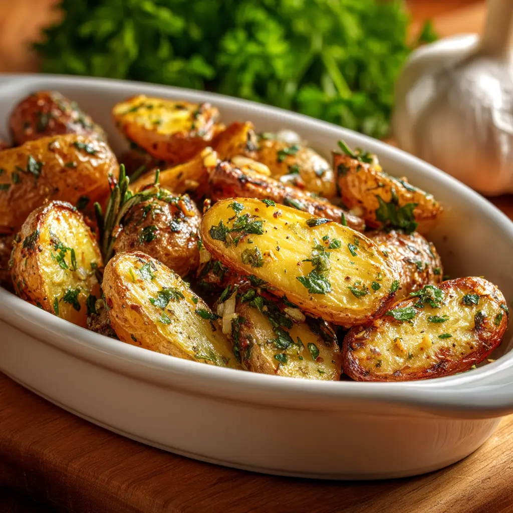 Roasted Fingerling Potatoes: The Ultimate Crispy Recipe 1 A process shot showing seasoned fingerling potatoes spread on a baking sheet before being roasted in the oven.