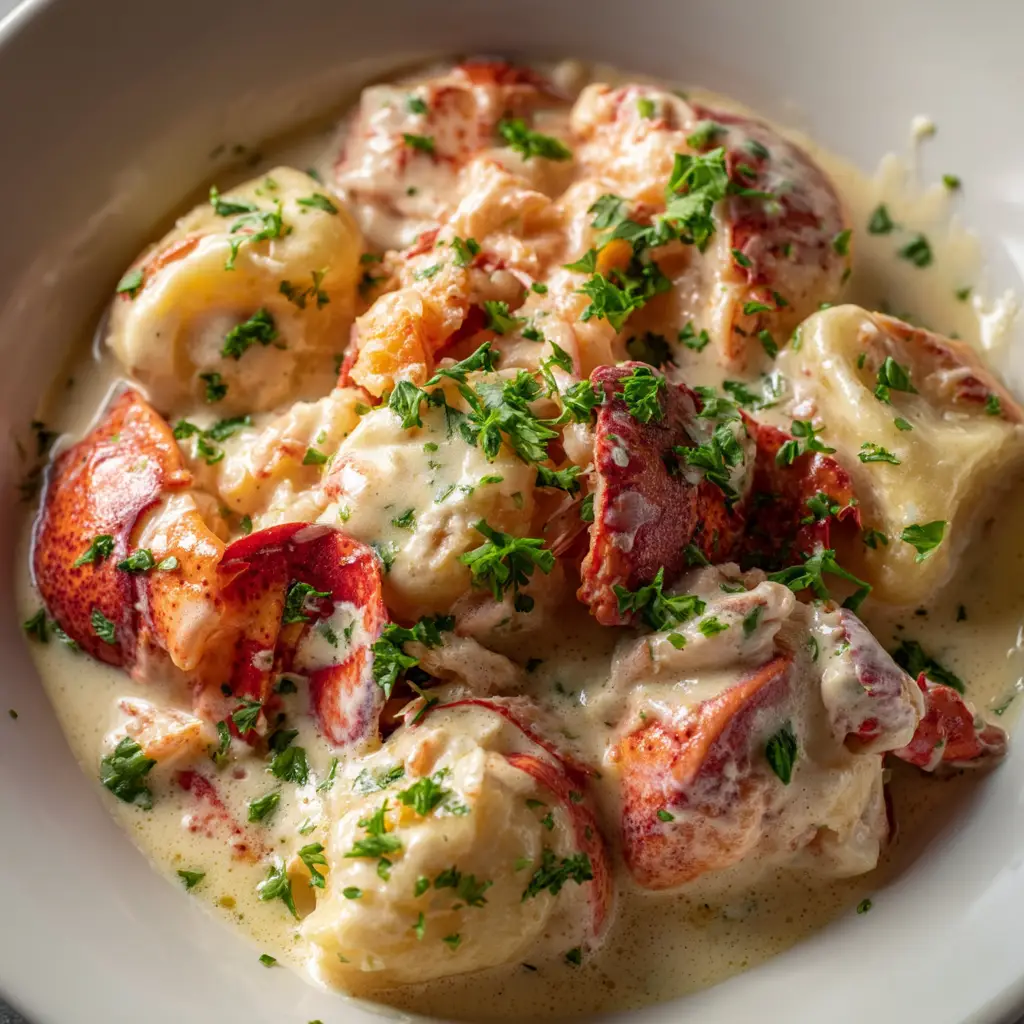 Lobster Pot Pie Recipe (That's Impressive and Easy!) 1 An individual lobster pot pie in a white ramekin, topped with a perfectly golden brown puff pastry crust.