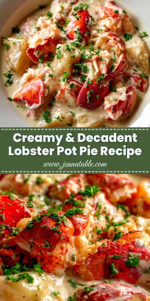 Lobster Pot Pie Recipe (That's Impressive and Easy!) 4 The ultimate Lobster Pot Pie Recipe with a golden, flaky puff pastry crust. A rich and creamy lobster filling is visible in this stunning main course.