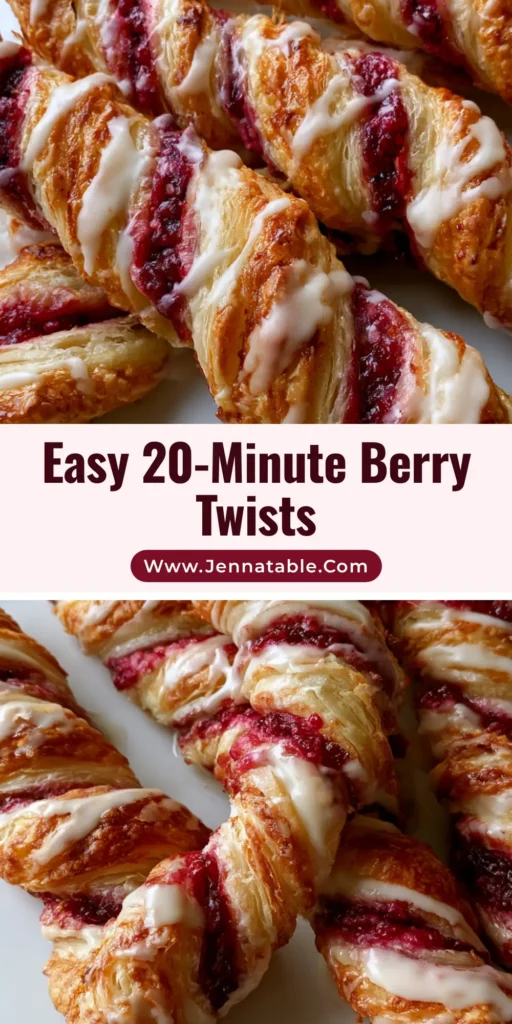 A handheld smartphone photo of Berry Puff Pastry Twists on a white plate showing golden flaky layers and magenta berry jam.
