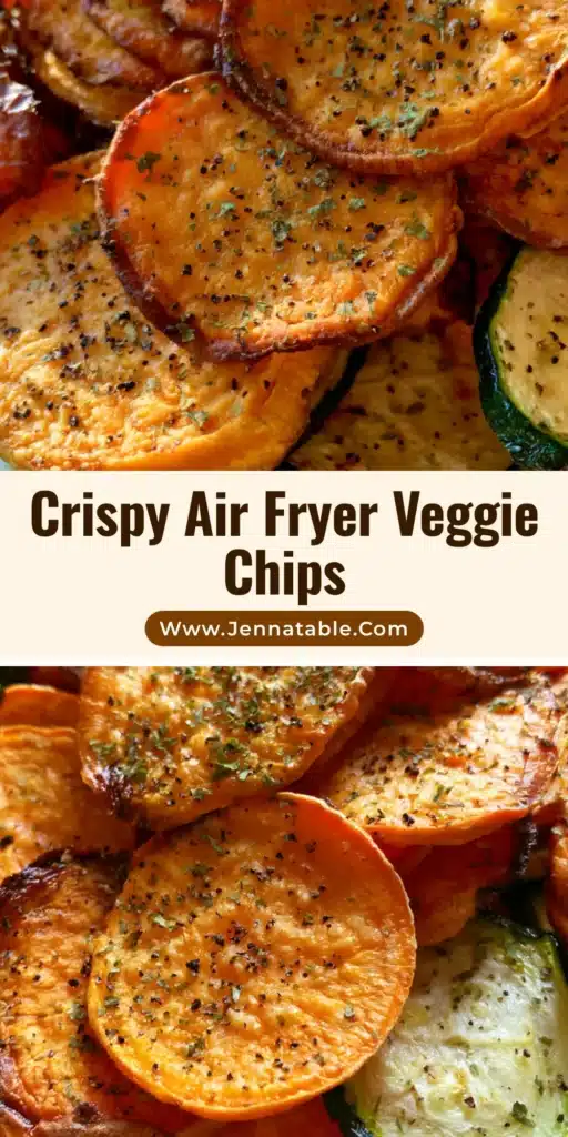 A dense pile of crispy Air Fryer Veggie Chips with charred edges and cracked black pepper on a neutral plate.