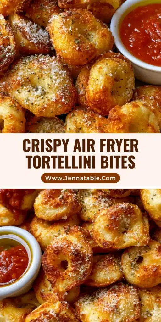 Air Fryer Cheese Tortellini: The Ultimate Crispy Pasta Snack 3 A handheld smartphone photo of golden-brown air-fried cheese tortellini piled in a white bowl with a side of marinara sauce. (Air Fryer Cheese Tortellini)